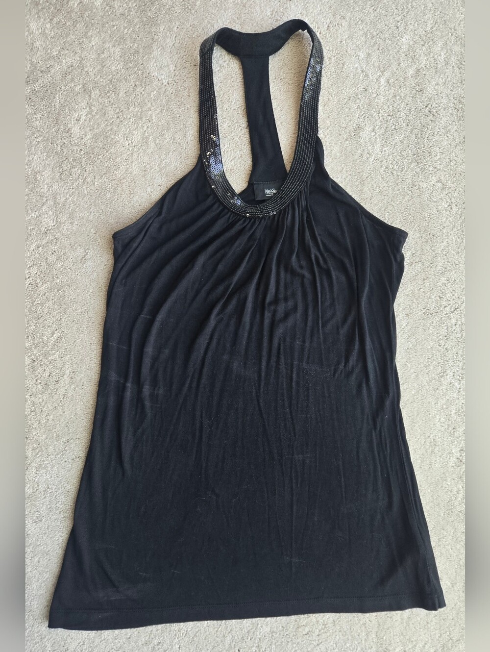 Mossimo Supply Co. Black Sequin Halter Tank Top